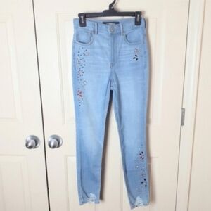 Express Women Dazzle Super High Rise Ankle Denim Leggings Jeans Size 2